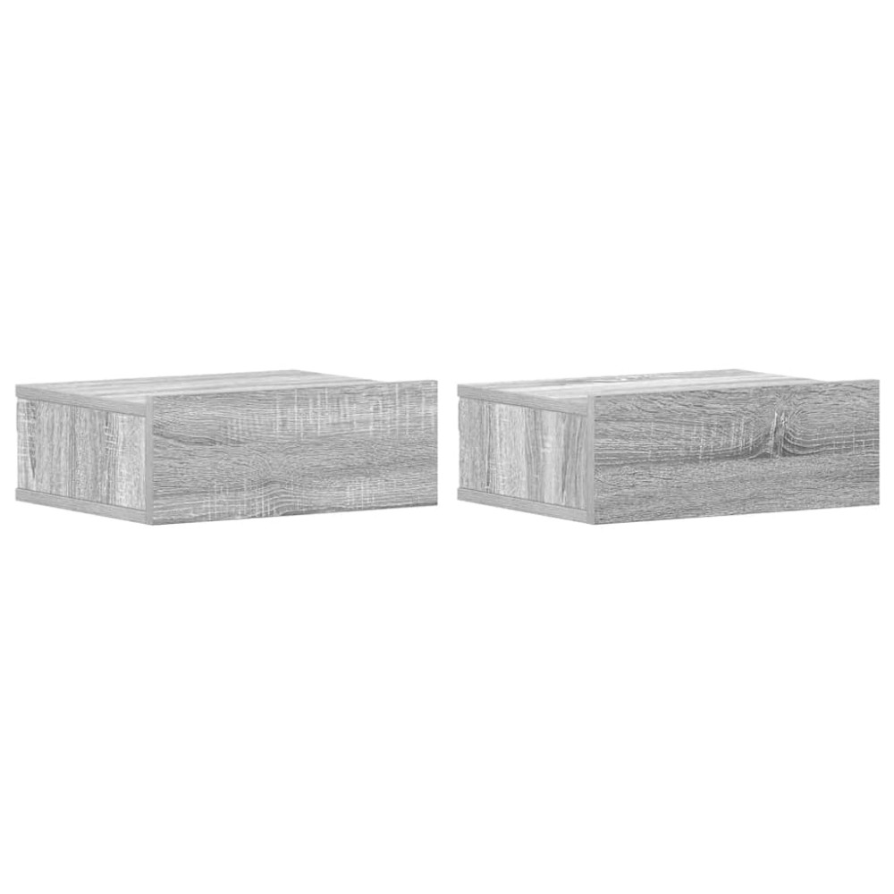 vidaXL Κομοδίνα Κρεμαστά 2 τεμ. Γκρι Sonoma 40x30x15εκ. Επεξεργ. Ξύλο
