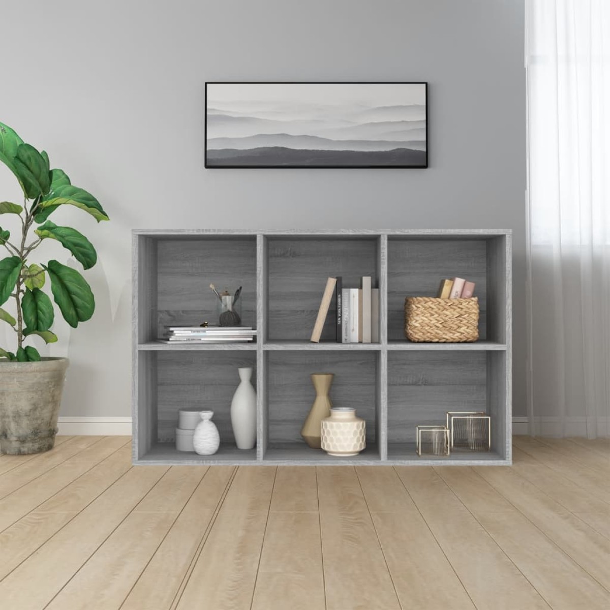 vidaXL Βιβλιοθήκη/Βοηθητικό Ντουλάπι Γκρι sonoma 66x30x98εκ. Επεξ Ξύλο