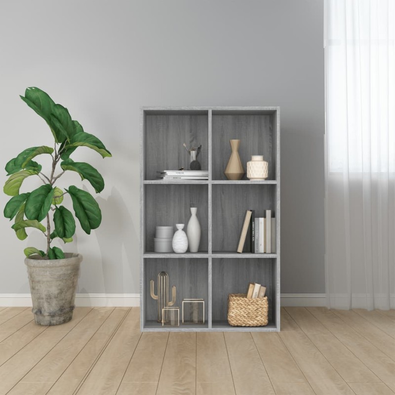 vidaXL Βιβλιοθήκη/Βοηθητικό Ντουλάπι Γκρι sonoma 66x30x98εκ. Επεξ Ξύλο