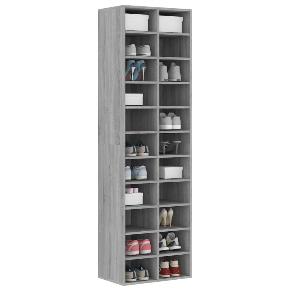 vidaXL Παπουτσοθήκη Γκρι Sonoma 54 x 34 x 183 εκ. Επεξεργασμένο Ξύλο