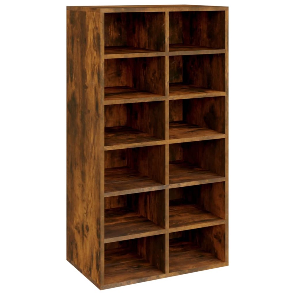vidaXL Παπουτσοθήκη Καπνιστή Δρυς 54x34x100,5 εκ. Επεξεργασμένο Ξύλο