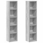 vidaXL Ντουλάπια CD 2 τεμ. Γκρι Sonoma 21x16x93,5 εκ. Επεξεργ. Ξύλο