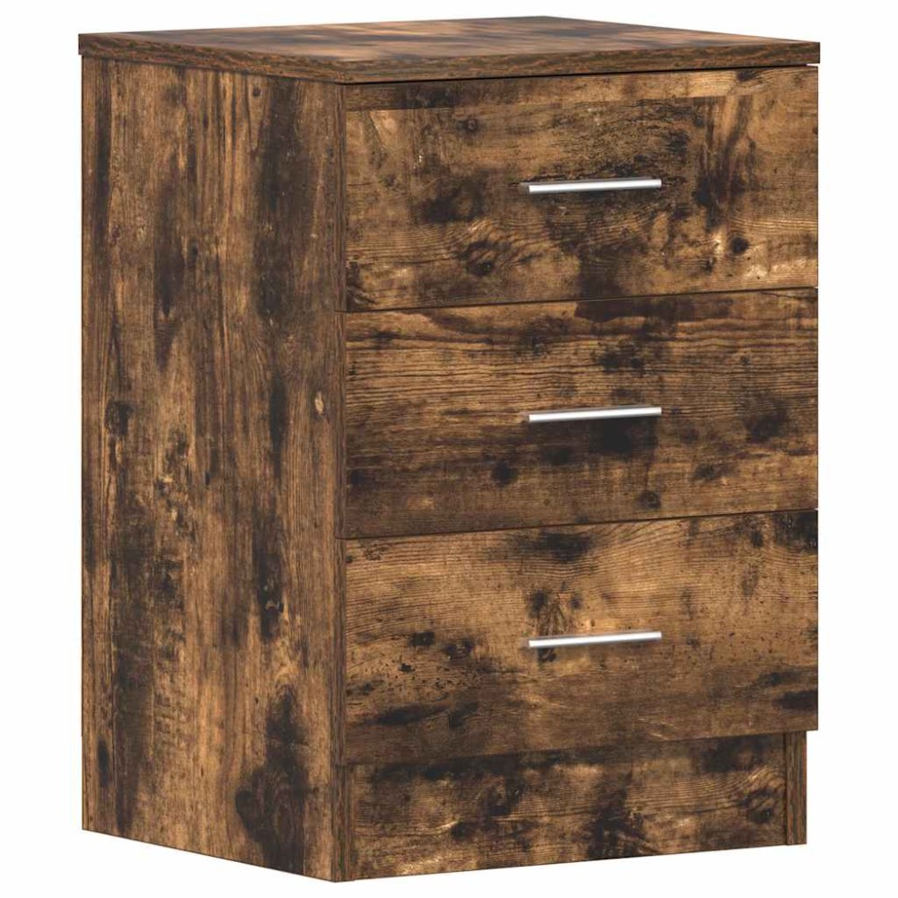 vidaXL Κομοδίνο Καπνιστή Δρυς 38 x 35 x 56 εκ. από Επεξεργασμένο Ξύλο