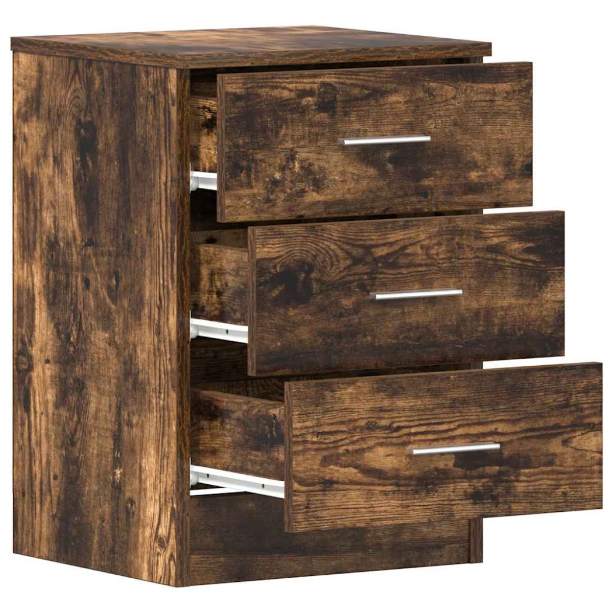 vidaXL Κομοδίνο Καπνιστή Δρυς 38 x 35 x 56 εκ. από Επεξεργασμένο Ξύλο