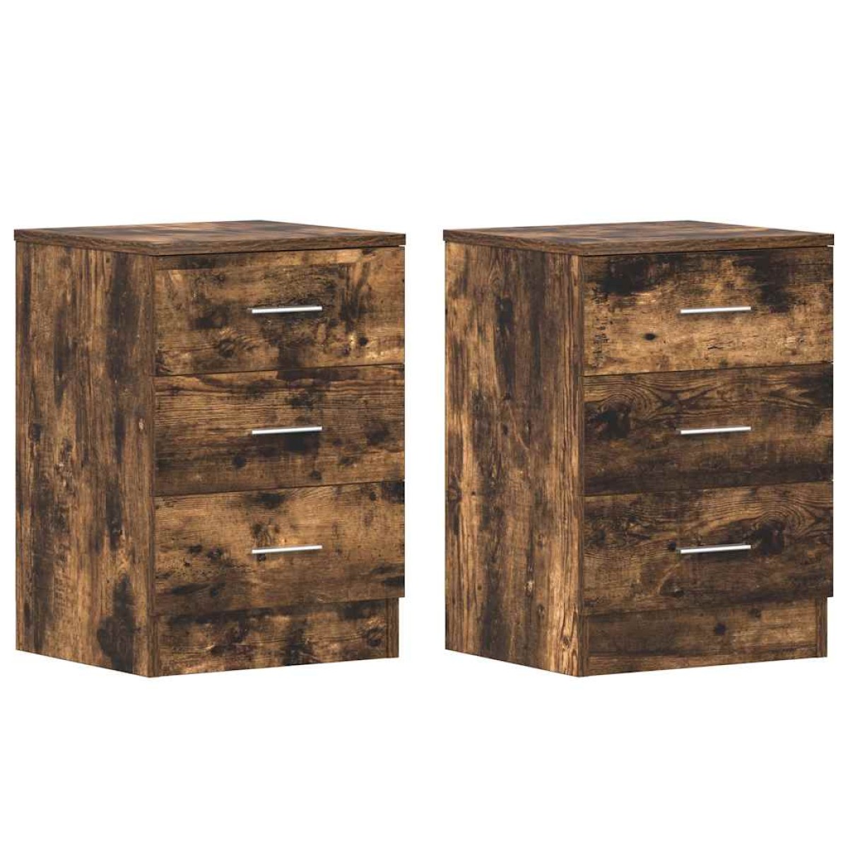 vidaXL Κομοδίνα 2 Τεμ. Καπνιστή Δρυς 38x35x56 εκ. από Επεξεργ. Ξύλο