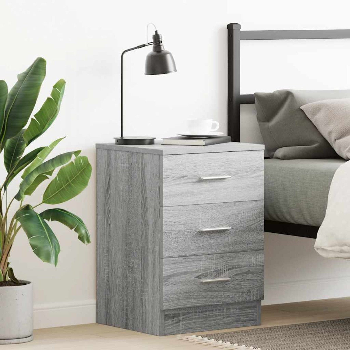 vidaXL Κομοδίνο Γκρι Sonoma 38x35x56 εκ. από Επεξεργασμένο Ξύλο