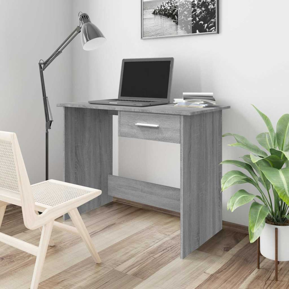 vidaXL Γραφείο Γκρι Sonoma 100x50x76 εκ. από Επεξεργασμένο Ξύλο