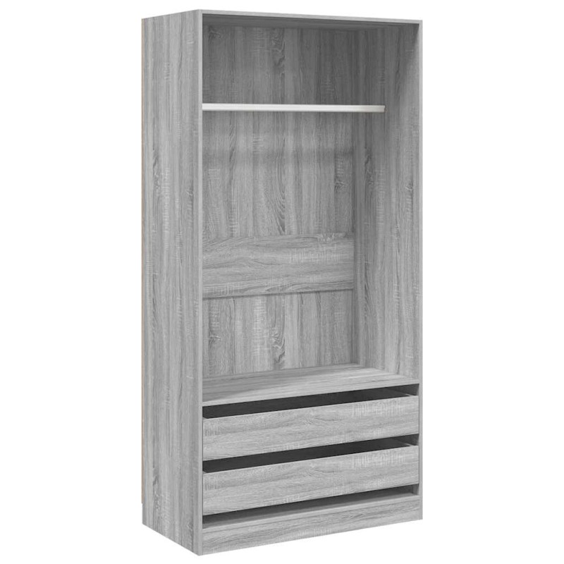 vidaXL Ντουλάπα Γκρι Sonoma 100x50x200 εκ. από Επεξεργασμένο Ξύλο