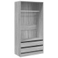 vidaXL Ντουλάπα Γκρι Sonoma 100x50x200 εκ. από Επεξεργασμένο Ξύλο