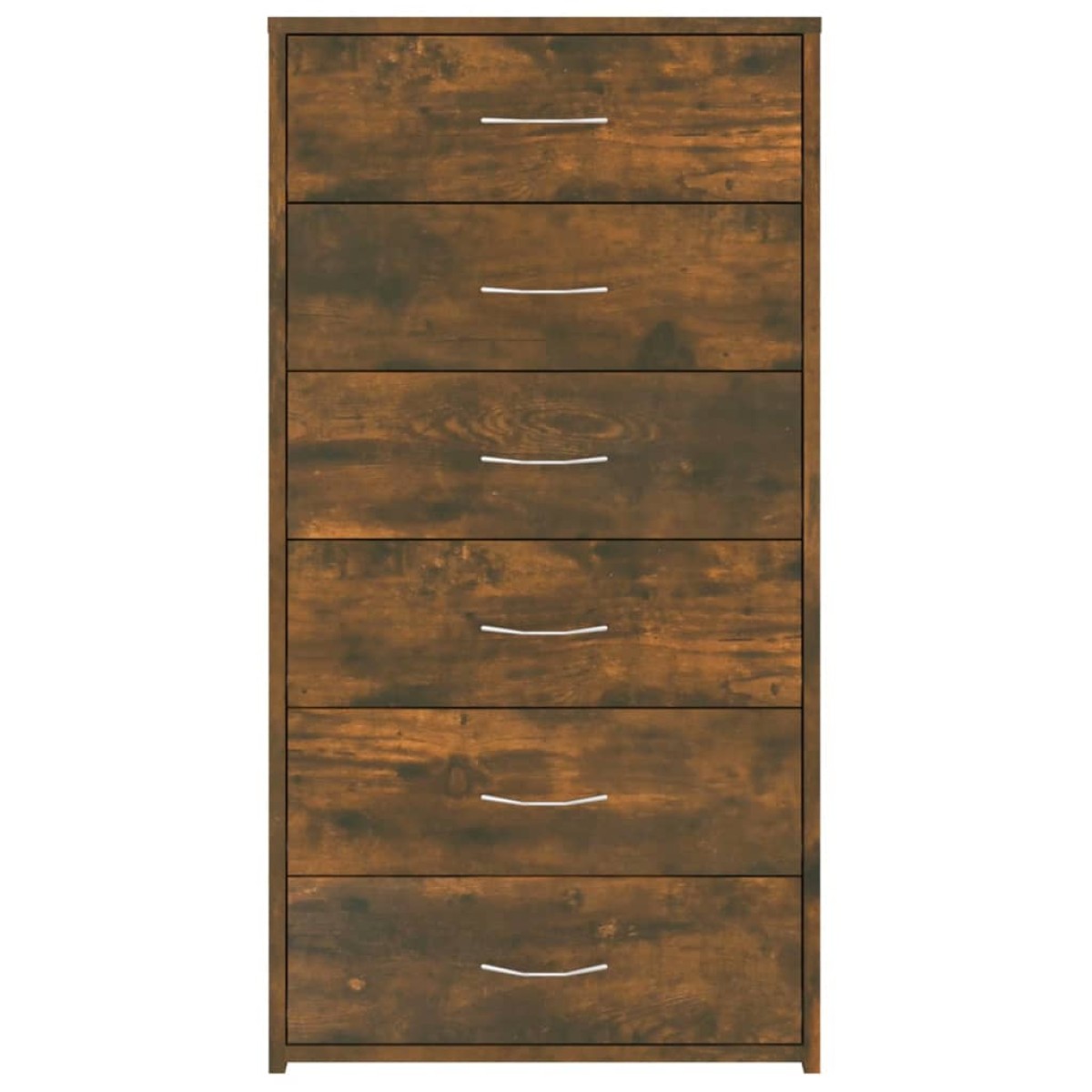 vidaXL Ντουλάπι με 6 Συρτάρια Καπνιστή Δρυς 50x34x96 εκ. Επεξεργ. Ξύλο
