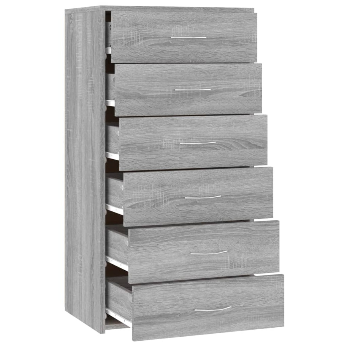 vidaXL Ντουλάπι με 6 Συρτάρια Γκρι Sonoma 50x34x96 εκ. Επεξεργ. Ξύλο