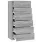 vidaXL Ντουλάπι με 6 Συρτάρια Γκρι Sonoma 50x34x96 εκ. Επεξεργ. Ξύλο