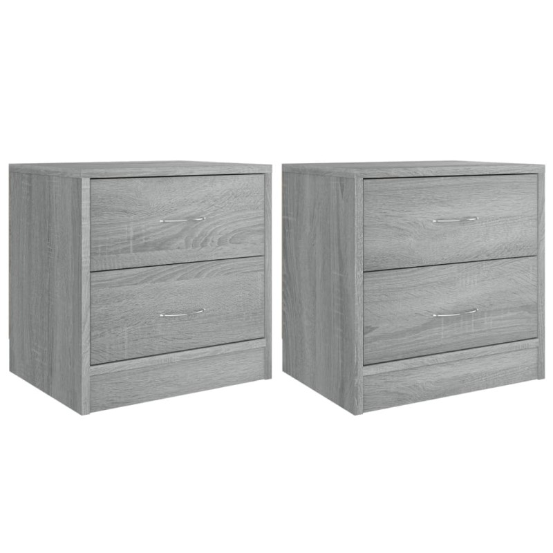 vidaXL Κομοδίνα 2 τεμ. Γκρι Sonoma 40x30x40 εκ. από Επεξεργασμένο Ξύλο