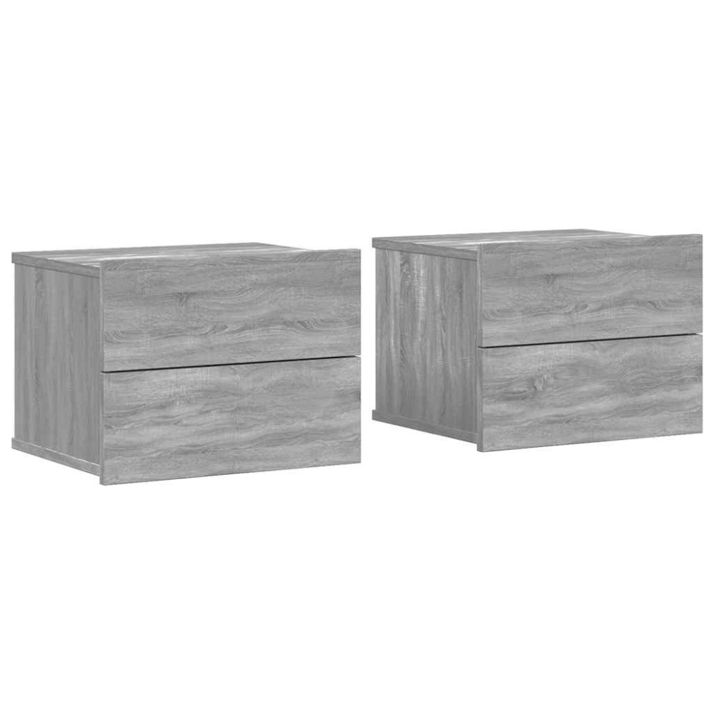 vidaXL Κομοδίνα 2 Τεμ. Γκρι Sonoma 40x30x30 εκ. από Επεξεργασμένο Ξύλο