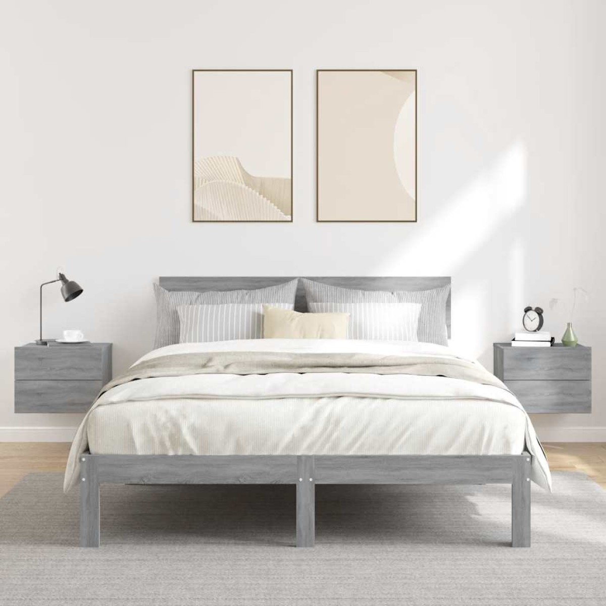 vidaXL Κομοδίνα 2 Τεμ. Γκρι Sonoma 40x30x30 εκ. από Επεξεργασμένο Ξύλο