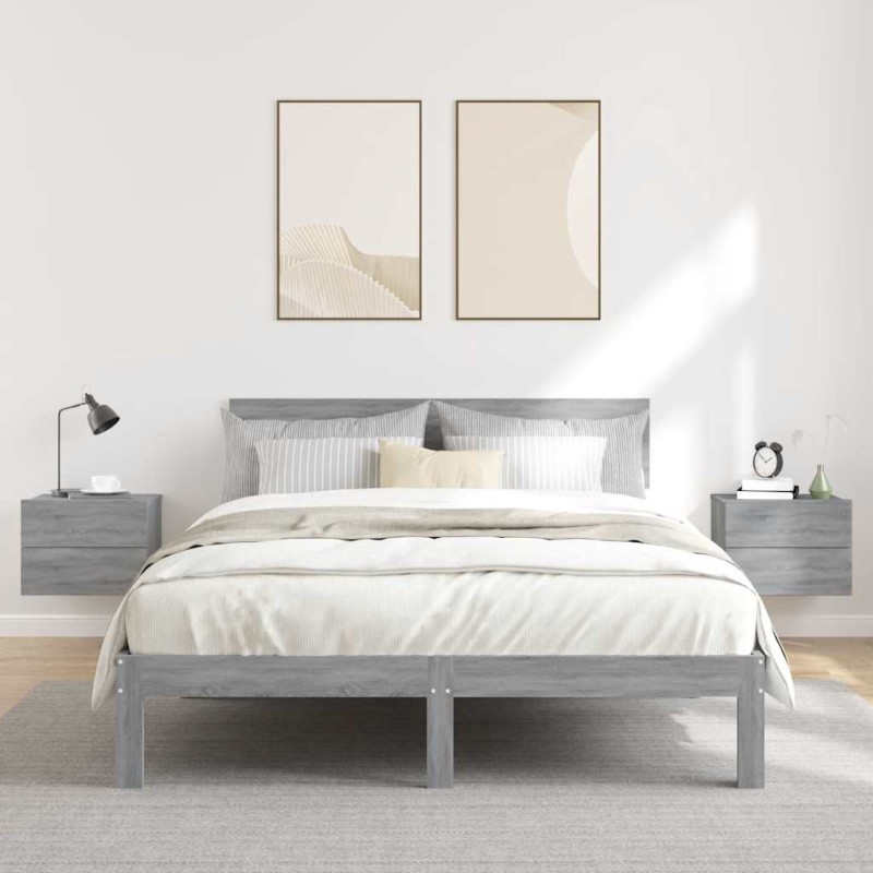 vidaXL Κομοδίνα 2 Τεμ. Γκρι Sonoma 40x30x30 εκ. από Επεξεργασμένο Ξύλο