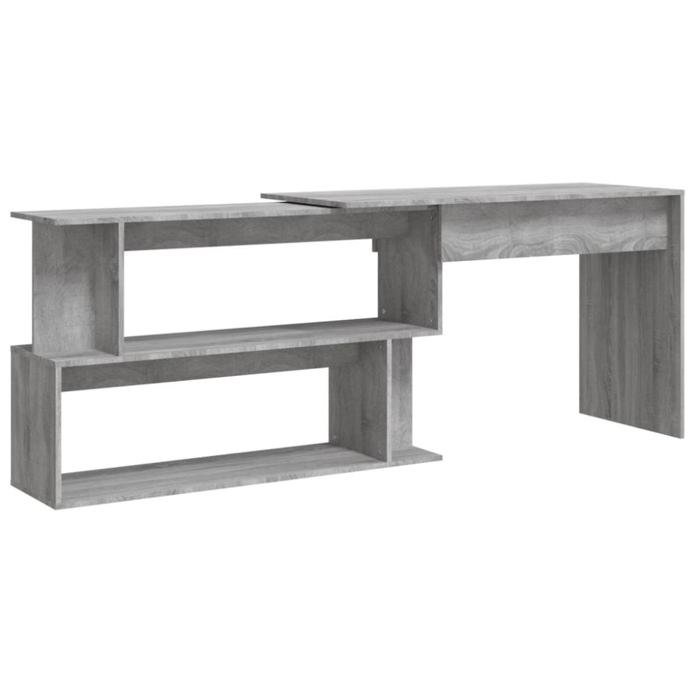 vidaXL Γραφείο Γωνιακό Γκρι Sonoma 200x50x76 εκ. Επεξεργασμένο Ξύλο