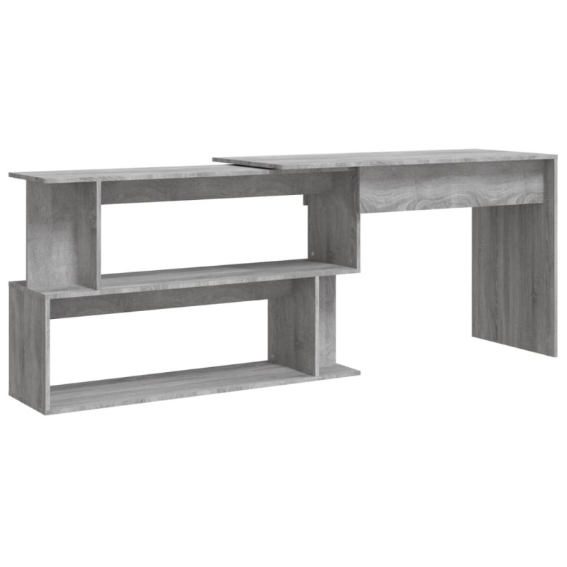 vidaXL Γραφείο Γωνιακό Γκρι Sonoma 200x50x76 εκ. Επεξεργασμένο Ξύλο