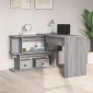 vidaXL Γραφείο Γωνιακό Γκρι Sonoma 200x50x76 εκ. Επεξεργασμένο Ξύλο