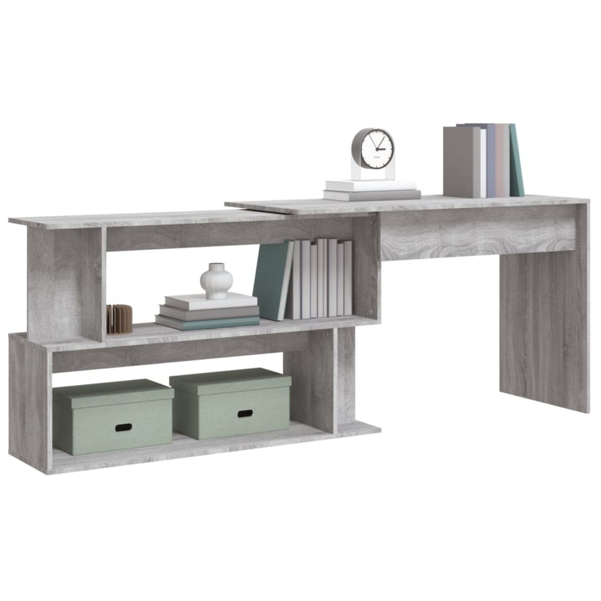 vidaXL Γραφείο Γωνιακό Γκρι Sonoma 200x50x76 εκ. Επεξεργασμένο Ξύλο