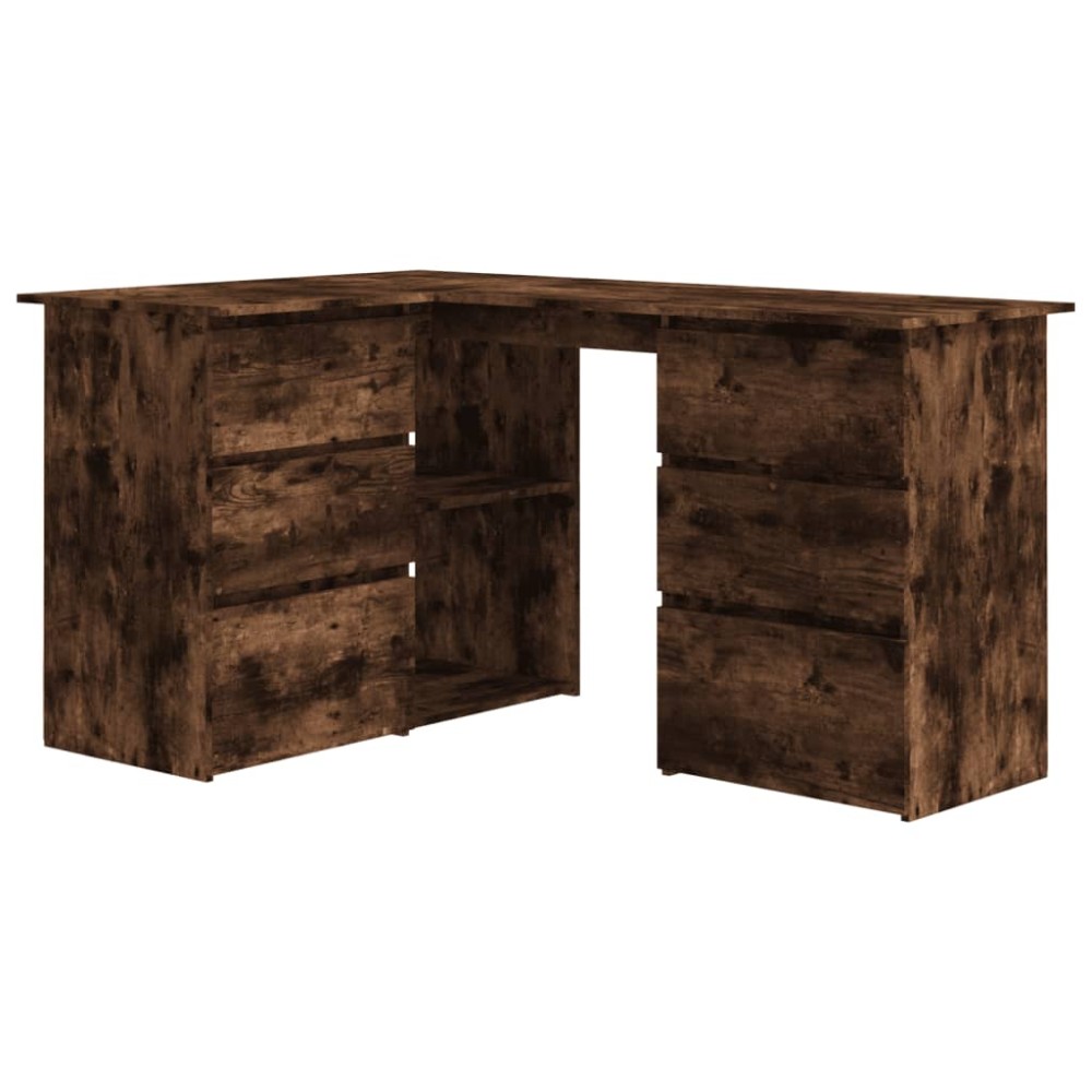 vidaXL Γραφείο Γωνιακό Καπνιστή Δρυς 145x100x76 εκ. Επεξεργασμένο Ξύλο