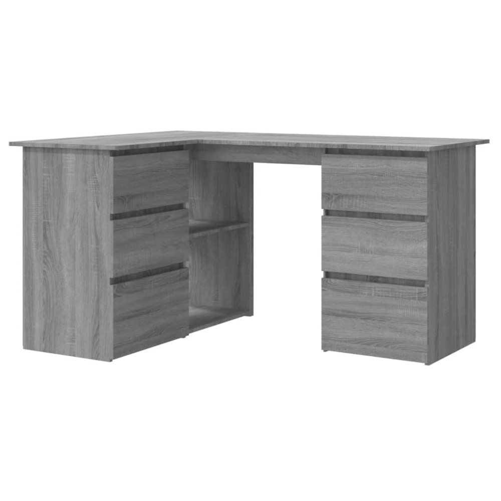 vidaXL Γραφείο Γωνιακό Γκρι Sonoma 145x100x76 εκ. Επεξεργασμένο Ξύλο