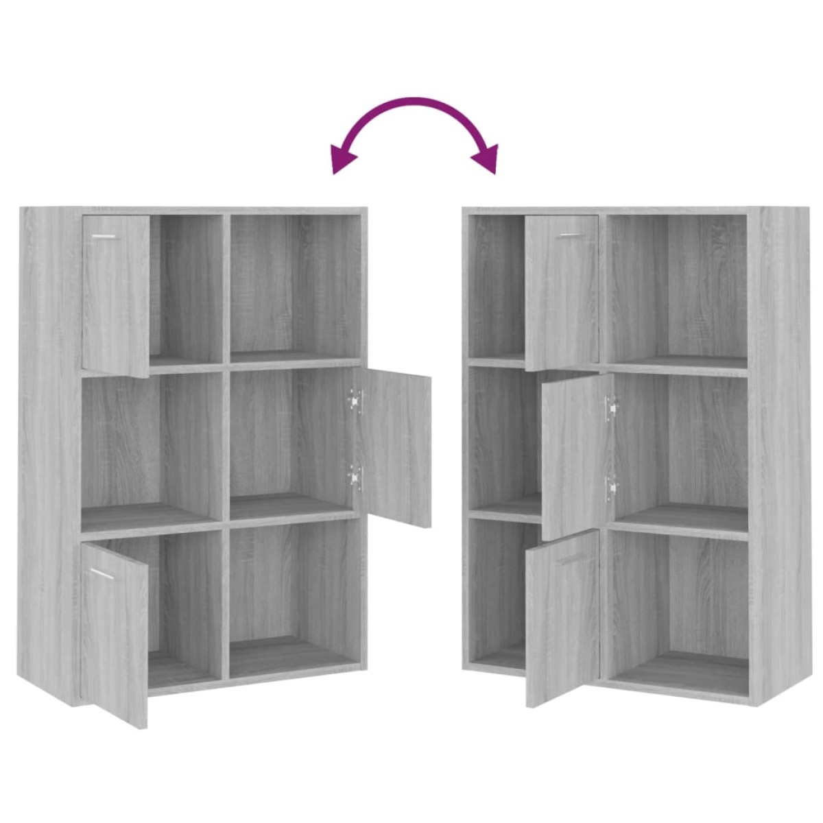 vidaXL Ντουλάπι Αποθήκευσης Γκρι Sonoma 60 x 29,5 x 90 εκ.