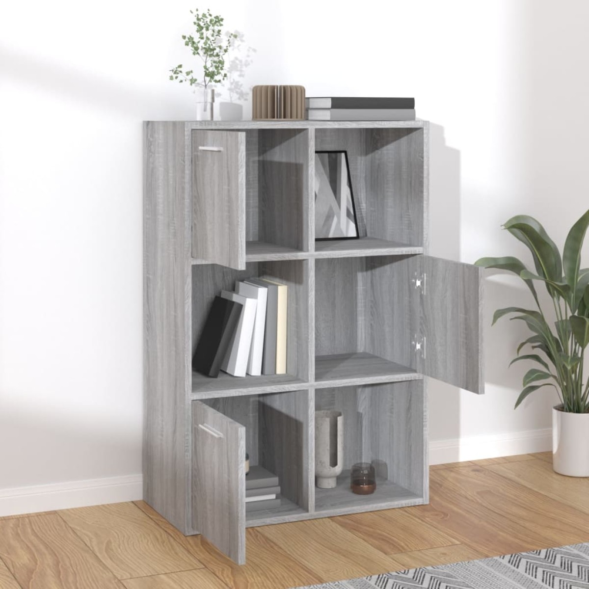vidaXL Ντουλάπι Αποθήκευσης Γκρι Sonoma 60 x 29,5 x 90 εκ.