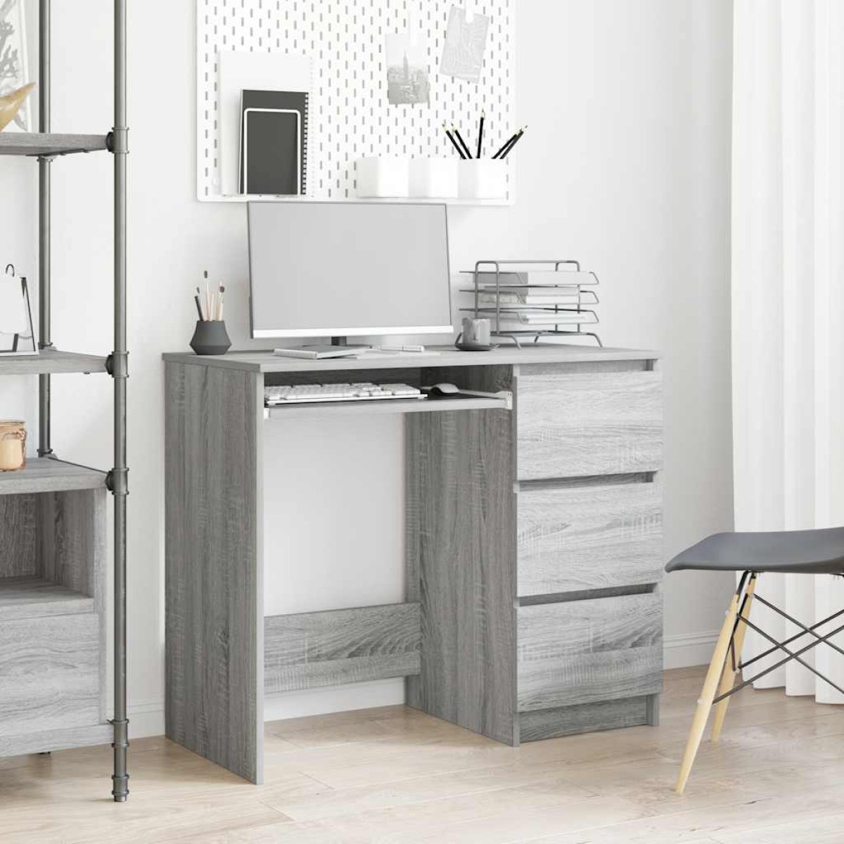 vidaXL Γραφείο Γκρι Sonoma 90x45x76 εκ. από Επεξεργασμένο Ξύλο