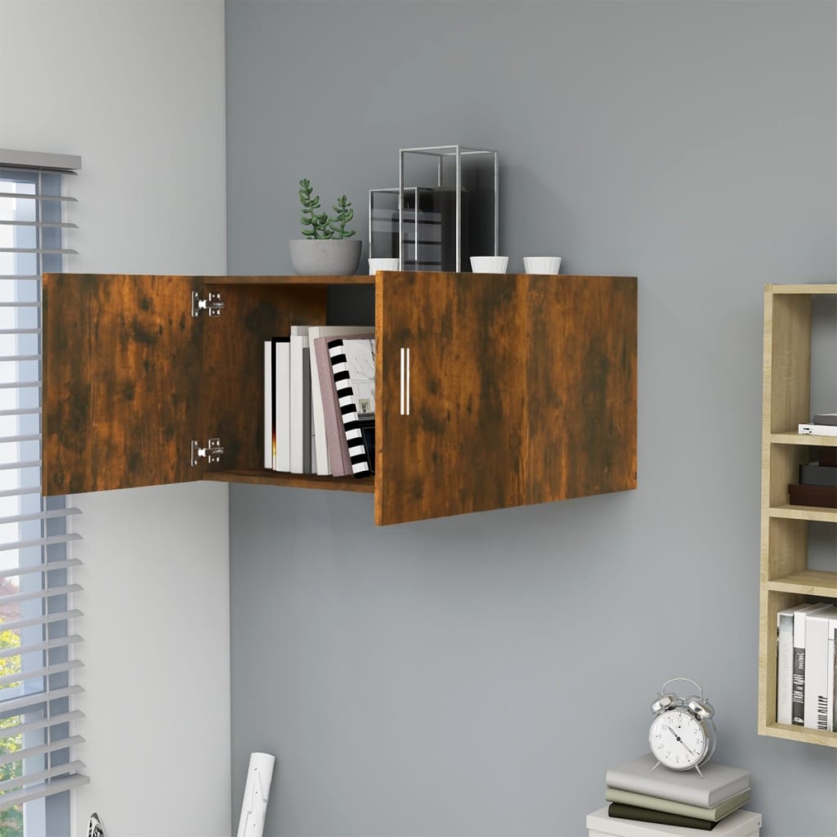 vidaXL Ντουλάπι Τοίχου Καπνιστή Δρυς 80x39x40 εκ. Επεξεργασμένο Ξύλο