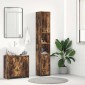 vidaXL Ντουλάπι Μπάνιου Καπνιστή Δρυς 30x30x183,5 εκ. Επεξεργ. Ξύλο