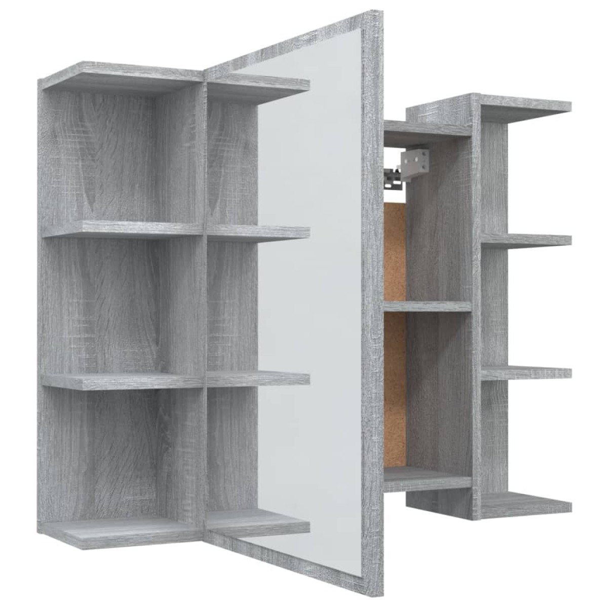 vidaXL Ντουλάπι Καθρέπτης Μπάνιου Γκρι Sonoma 80x20,5x64 εκ Επεξ. Ξύλο