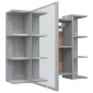 vidaXL Ντουλάπι Καθρέπτης Μπάνιου Γκρι Sonoma 80x20,5x64 εκ Επεξ. Ξύλο
