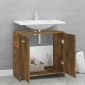 vidaXL Ντουλάπι Μπάνιου Καπνιστή Δρυς 60x33x60 εκ. Επεξεργασμένο Ξύλο
