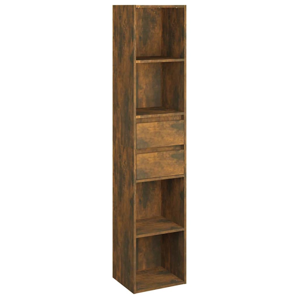 vidaXL Βιβλιοθήκη Καπνιστή Δρυς 36x30x171 εκ. από Επεξεργασμένο Ξύλο