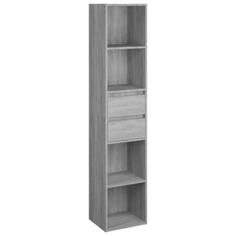 vidaXL Βιβλιοθήκη Γκρι Sonoma 36 x 30 x 171 εκ. από Επεξεργασμένο Ξύλο