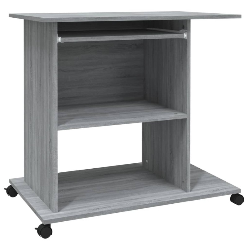 vidaXL Γραφείο Υπολογιστή Γκρι Sonoma 80x50x75 εκ. Επεξεργασμένο Ξύλο