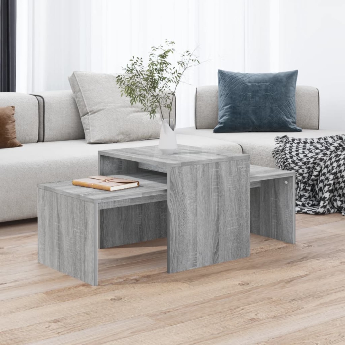 vidaXL Τραπεζάκι Σαλονιού Γκρι Sonoma 100 x 48 x 40 εκ. από Επεξ. Ξύλο