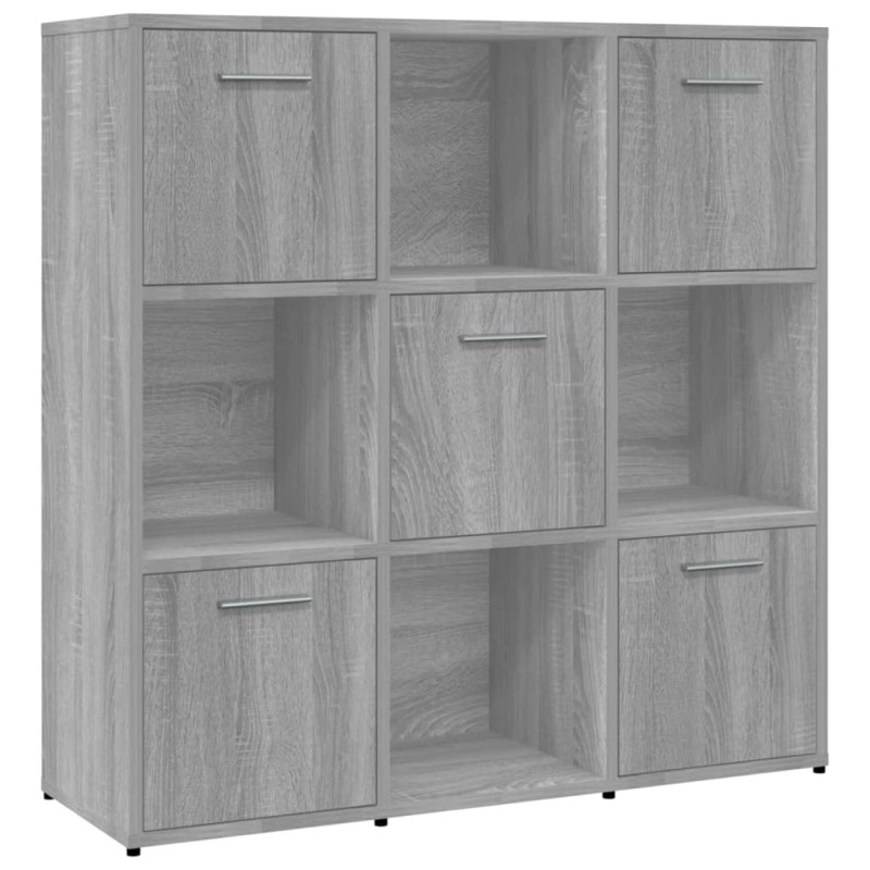 vidaXL Βιβλιοθήκη Γκρι Sonoma 90 x 30 x 90 εκ. από Επεξεργασμένο Ξύλο