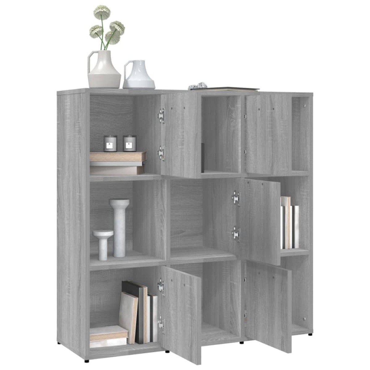vidaXL Βιβλιοθήκη Γκρι Sonoma 90 x 30 x 90 εκ. από Επεξεργασμένο Ξύλο