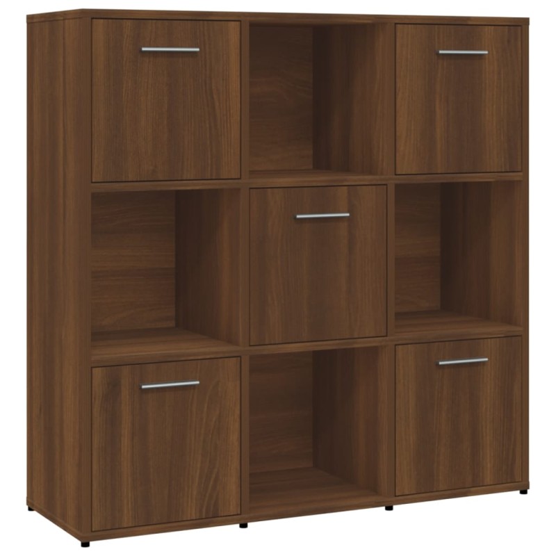 vidaXL Βιβλιοθήκη Καφέ Δρυς 90x30x90 εκ. από Επεξεργασμένο Ξύλο