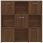 vidaXL Βιβλιοθήκη Καφέ Δρυς 90x30x90 εκ. από Επεξεργασμένο Ξύλο