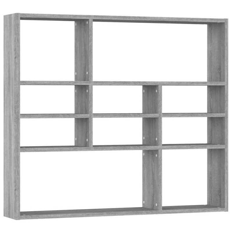 vidaXL Ραφιέρα Τοίχου Γκρι Sonoma 90x16x78 εκ. από Επεξεργασμένο Ξύλο