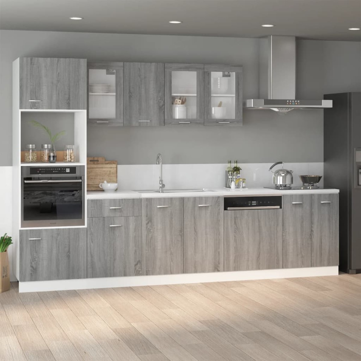 vidaXL Ντουλάπι Νιπτήρα Γκρι Sonoma 80x46x81,5 εκ. Επεξεργασμένο Ξύλο