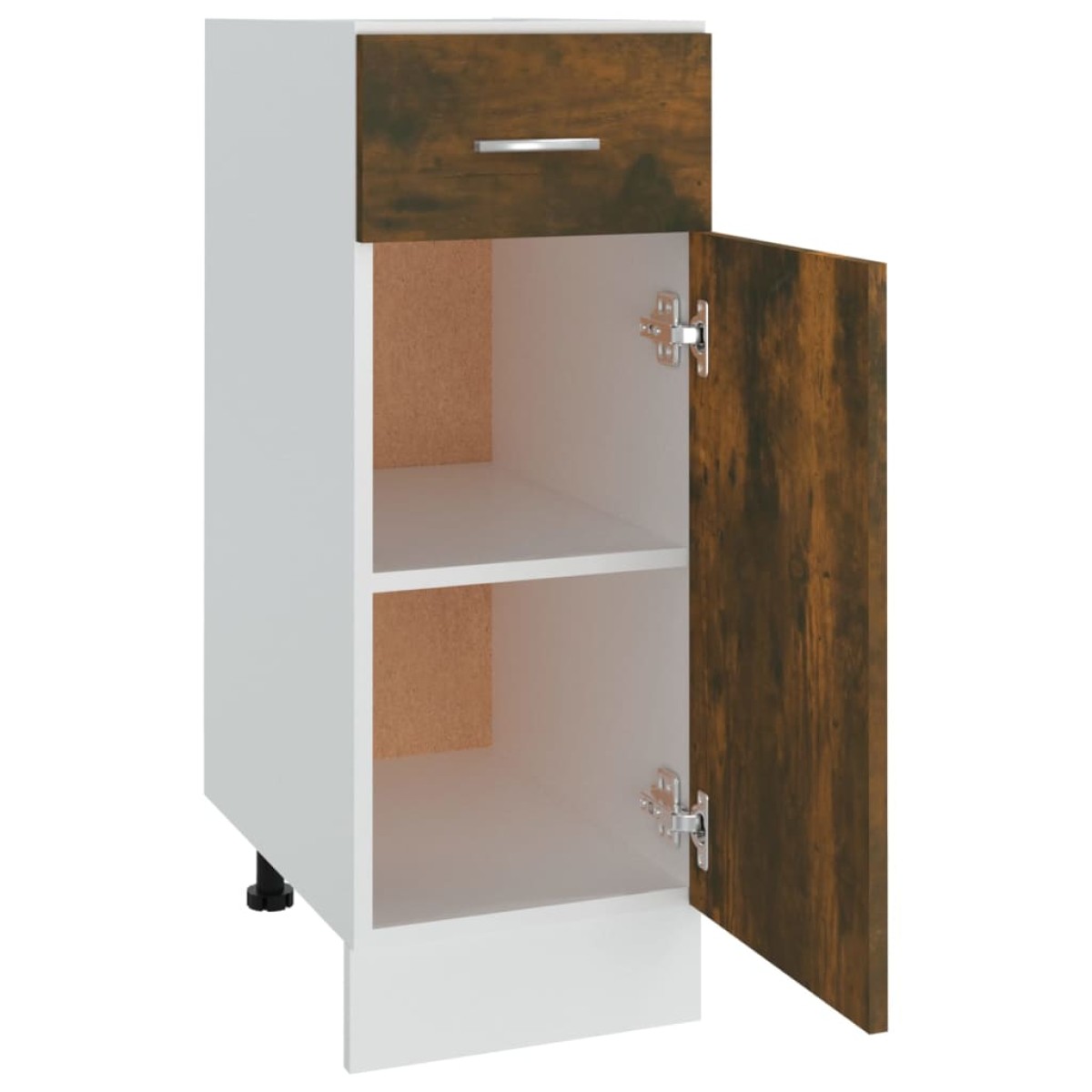 vidaXL Έπιπλο Με Συρτάρι Καπνιστή Δρυς 30x46x81,5 εκ. Επεξεργ. Ξύλο