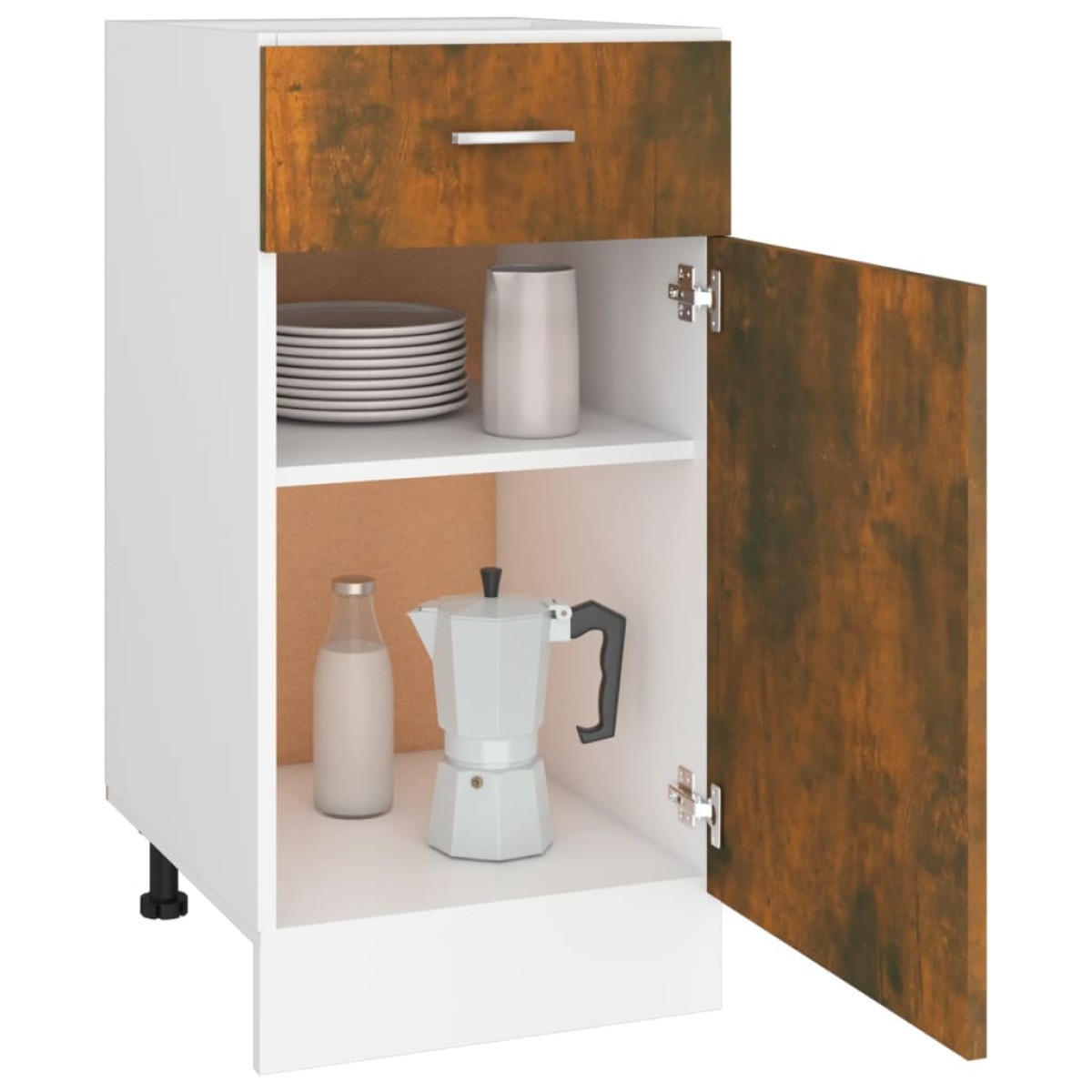 vidaXL Έπιπλο Με Συρτάρι Καπνιστή Δρυς 40x46x81,5 εκ. Επεξεργ. Ξύλο