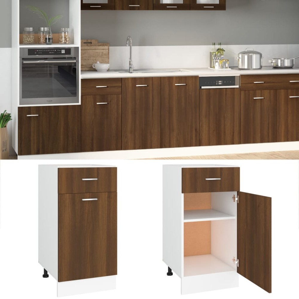 vidaXL Ντουλάπι με Συρτάρια "Lyon" Καφέ Δρυς 40x46x81,5 εκ. από Τεχνητό Ξύλο