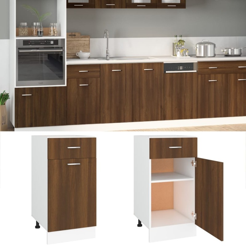 vidaXL Ντουλάπι με Συρτάρια "Lyon" Καφέ Δρυς 40x46x81,5 εκ. από Τεχνητό Ξύλο