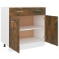 vidaXL Έπιπλο Με Συρτάρι Καπνιστή Δρυς 80x46x81,5 εκ. Επεξεργ. Ξύλο