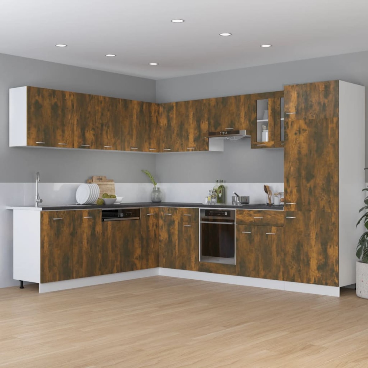 vidaXL Ντουλάπι Κουζίνας Καπνιστή Δρυς 75,5x75,5x80,5εκ. Επεξεργ. Ξύλο